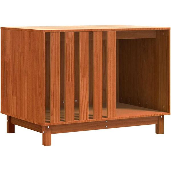 Vidaxl Cuccia Per Cani Marrone Cera 100 X 70 X 70 Cm Legno Di Pino Massiccio-image