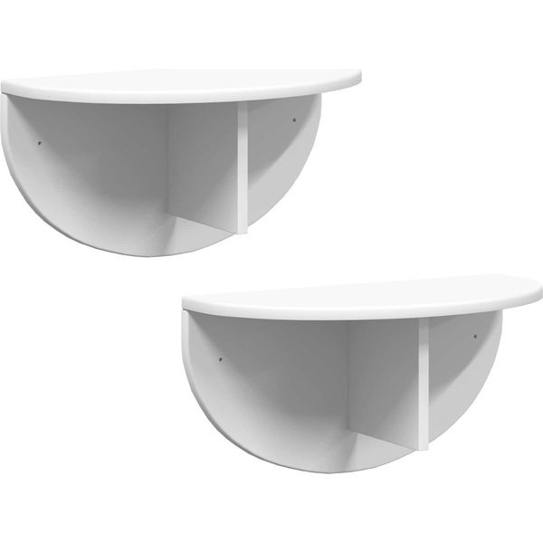 Vidaxl Scaffale A Muro A Parete 2 Pezzi Bianco 38 X 19 X 19 Cm Materiale A Base Di Legno-image
