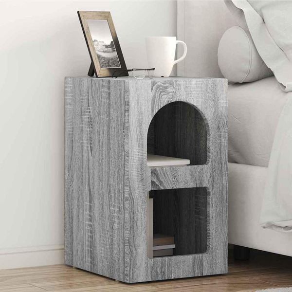 Vidaxl Comodino 2 Pezzi Grigio Sonoma 29,5 X 35 X 50 Cm Materiale A Base Di Legno-image