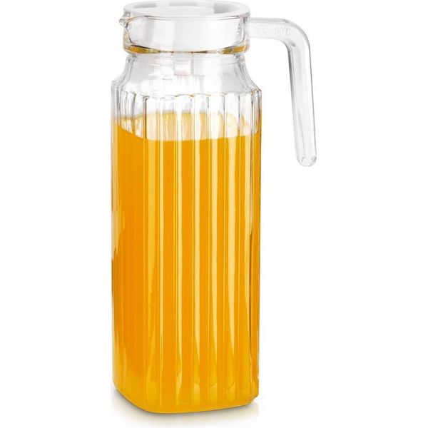 Brocca In Vetro Con Coperchio, Stretta, 1L-image