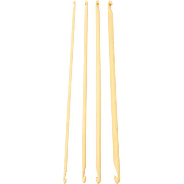 4 Pezzi Aghi Per Uncinetto A Doppia Faccia, Lunghezza 23,9 Cm, Aghi Per Uncinetto In Bambù, Aghi Per Maglia In Filato Robusto Per Lavorare A Maglia Cappelli E Maglioni-image