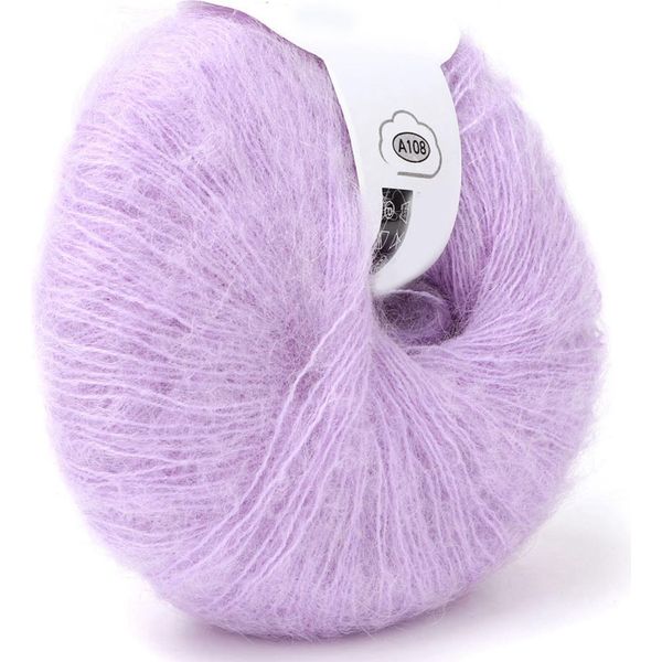Filato Morbido Di Lana D'angora Mohair Pashm, Filato Morbido Di Mohair Per Maglieria, Filato Di Mohair Per Maglieria, Filato Lungo Di Lana D'angora, Caldo (16 Verde Neve)-image