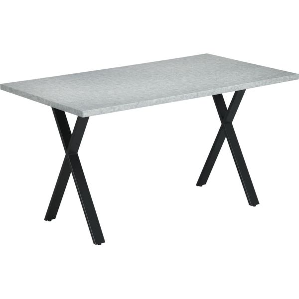 Tavolo Da Pranzo Homcom Tavolo Da Cucina, Tavolo Da Pranzo Con Aspetto In Pietra, Tavolo Da Soggiorno Per 6 Persone, Gambe In Acciaio, Grigio, 140 X 80 X 76 Cm-image