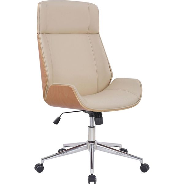 Sedia Da Ufficio Moderna - Sedia Da Ufficio - Funzione Girevole, Alto Comfort | Colore: Naturale/Crema-image
