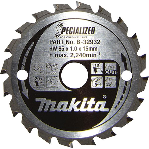 Lama Per Sega Circolare Makita, Specialized Tct Tct - 85 X 15 Mm - 20 T - Legno-image
