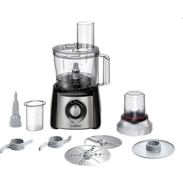 Bosch | Robot Da Cucina | MCM3401M | 800 W | Numero Di Velocità 2 | Capacità Vasca 2,3 L | Frullatore | Tritatutto | Nero/Acciaio Inox-image