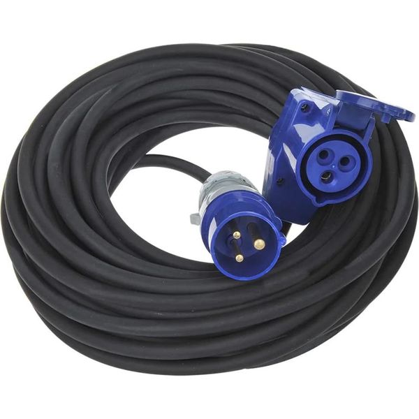 Cavo Prolunga Cee 10M Con Connettore Cee Ad Angolo + Presa Schuko 3X1,5Mm²-image