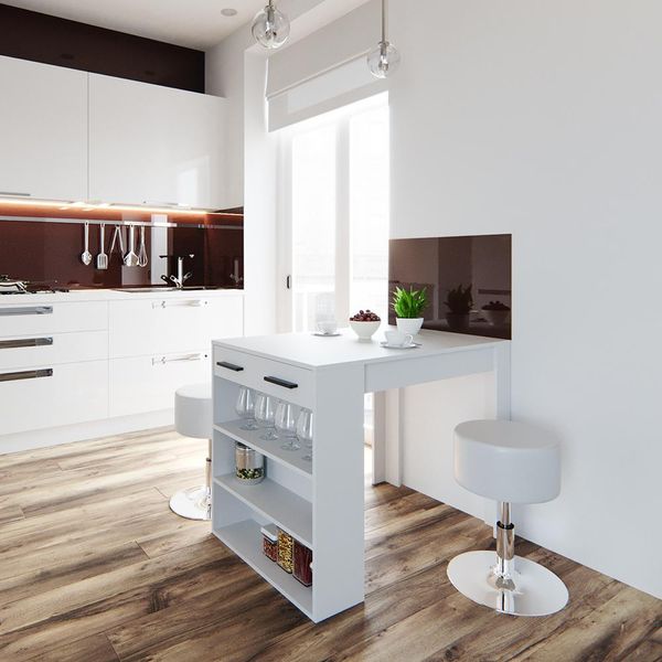 Vicco Tavolo Bar Con Sgabelli Repose, 67 X 100 Cm Con 2 Sgabelli, Bianco-image