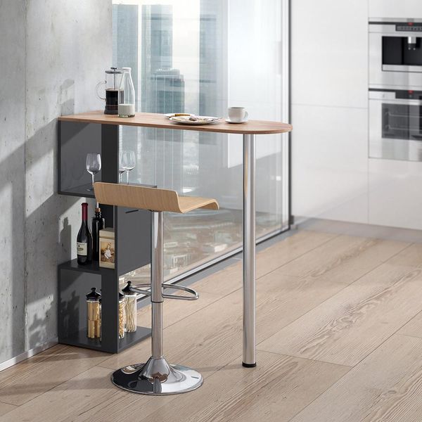 Vicco Tavolo Bar Alto Vincent, 113 X 40 Cm, Antracite/Quercia Dorata-image