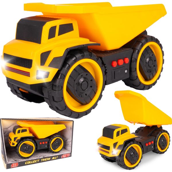 Malplay Autocarro Ribaltabile Veicolo Da Costruzione Autocarro Ribaltabile Luce Suono Giocattolo Educativo Da 3 Anni Regalo Per Bambini Giallo-image