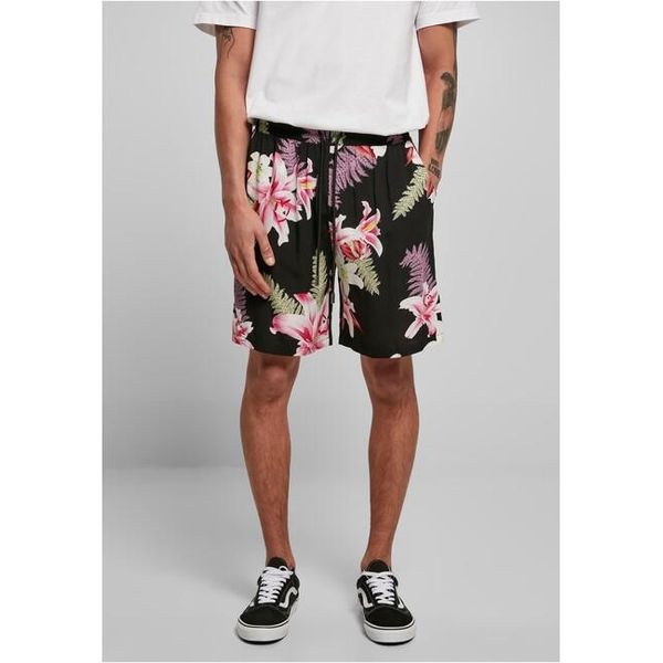 PáNské KraťAsy Urban Classics Viscosa Aop Resort Shorts Darkjungle - S-image