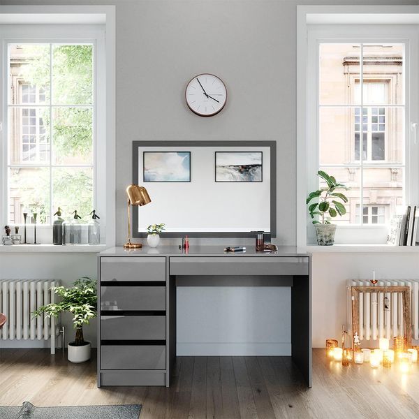 Vicco Tavolo Da Toeletta Sherry, 120 Cm Senza Specchio, Grigio-image