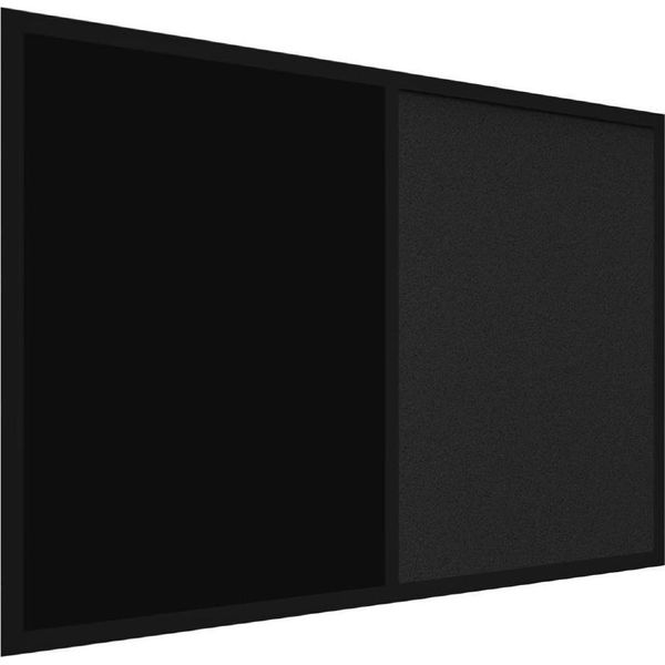 Lavagna In Sughero Combi Sughero Nero / Magnetica Nera 90X60 Cornice In Legno Laccato Nero-image