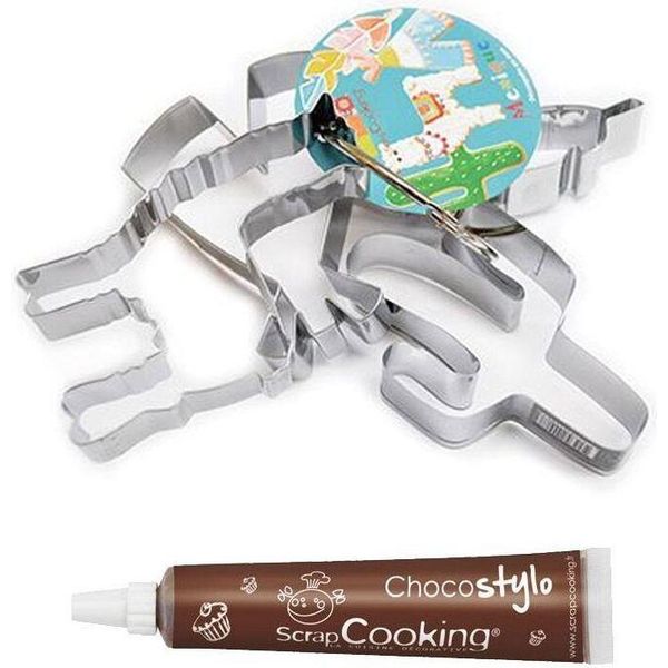 4 Formine Per Biscotti - Lama + Penna Di Cioccolato-image