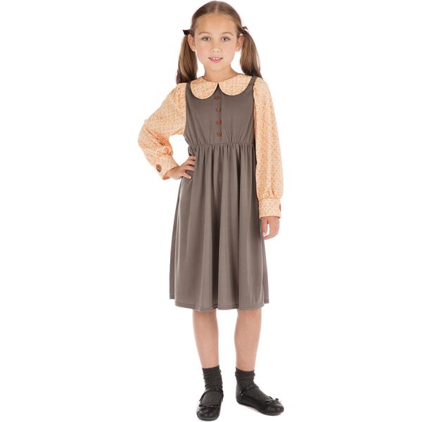 Bristol Novelty Ragazze Costume Da Scolaretta Vittoriana BN1460 (L) (Arancione/Marrone)-image