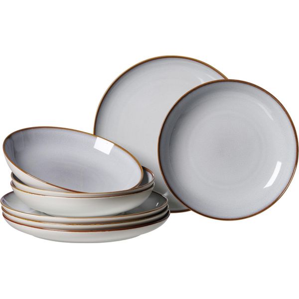 Ritzenhoff & Breker 420159 Servizio Da Tavola Portofino - 8 Pezzi, Gres, Grigio-image