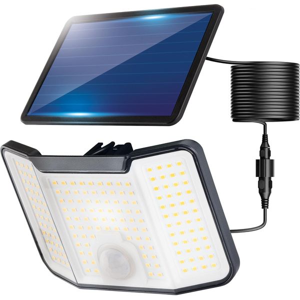 Lumiled Lampada Solare Per Esterni Faretto Led Con Rilevatore Di Movimento 3 Modalità Solare IP44 A Prova Di Spruzzi Luce Solare Di Sicurezza Da Parete 5 M Di Cavo-image