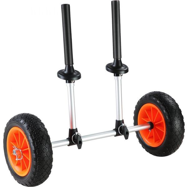 Carrello Per Kayak- Lega Di Alluminio Ruote In Gomma Da 20 Cm- 252X670X605 Mm- Carrello Per Canoa Caricabile Fino A 127 Kg- 110-455 Mm Regolabile Per Carrello Per Barca- Carrello Per Trasporto Canoa Kayak- Carrello Per Surf- Rimorchio Per Barca-image