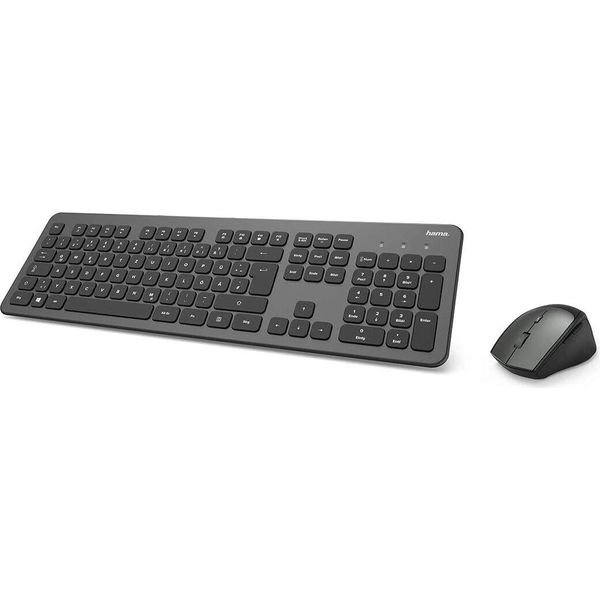 Set Mouse Tastiera (Layout Dei Tasti Qwertz, Mouse Ergonomico Senza Fili, 2,4Ghz, Ricevitore Usb) Set Mouse Tastiera Senza Fili Windows Keyboard, Nero-image