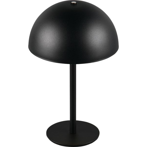 Lampada Da Tavolo A Led, Metallo Nero, Touch Dimmer, Batteria Ricaricabile, H 21 Cm-image