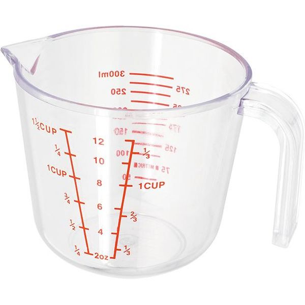 Tazza Graduata Judge Kitchen, Plastica, 300 Ml, Trasparente/Rosso-image