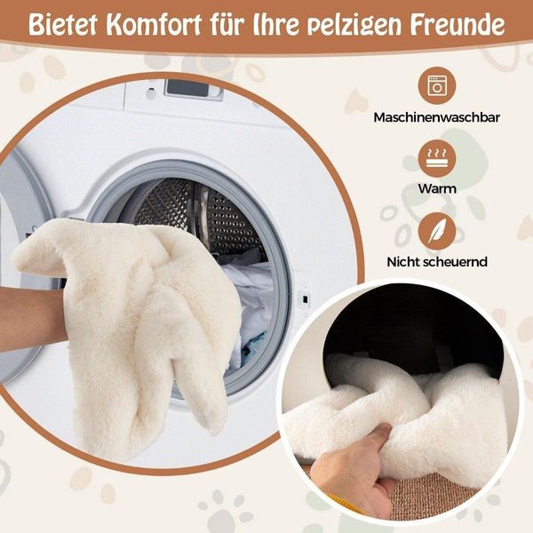 Cuccia Per Gatti 3 In 1, Tiragraffi E Tavolino, Cuccia Per Gatti Con Tappetino Tiragraffi Rimovibile E Palla Marrone-image