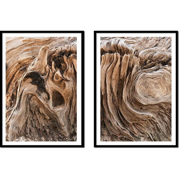 Poster Di Pittura In Cornice, 53 X 73 Cm, Dittico, Set Di 2, Motivo Astratto Boho, P2172-image