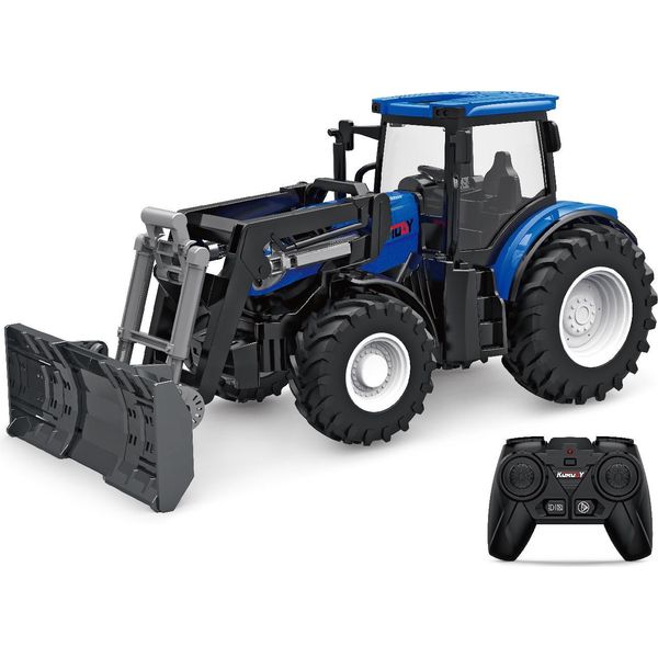 Grande Trattore Giocattolo Telecomandato Blu Little Farmer Bulldozer-image