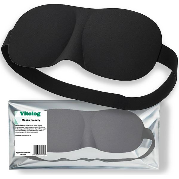 Maschera Per Il Sonno, Maschera Per Il Sonno Da Viaggio, Benda Nera Per Gli Occhi-image