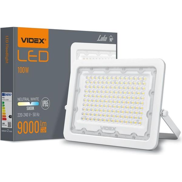 Videx Proiettore A Led 100 W 9000 Lm Bianco Neutro 5000 K Alluminio IP65 120°-image