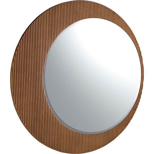 Specchio Da Parete Angel Cerdá Rotondo In Legno Color Noce 3262-image