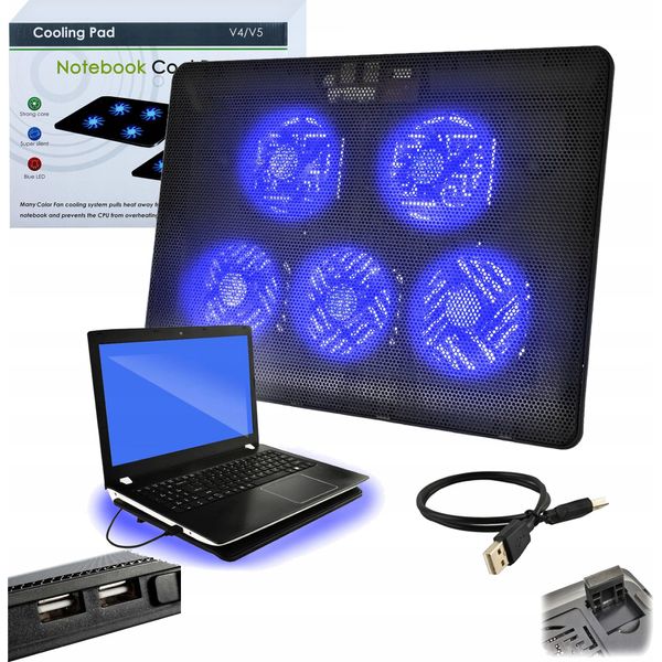 Pad Di Raffreddamento Per Laptop, Silenzioso, 3 Modalità Operative, 2 X Usb, 12-17 Pollici-image