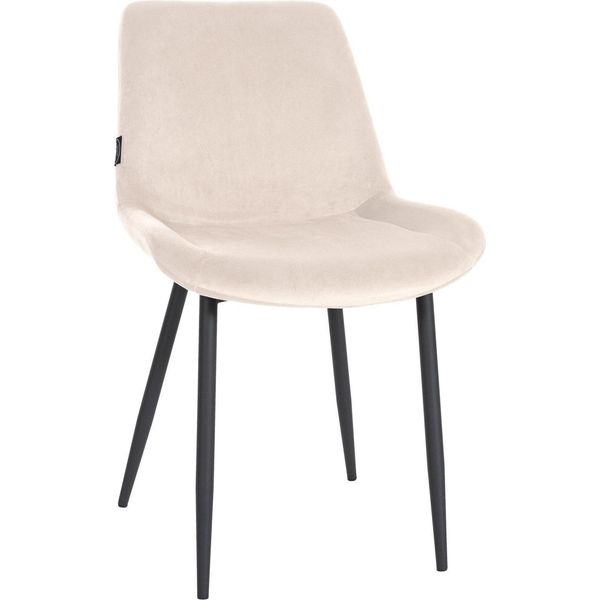 Sedia Da Pranzo Samt - Seduta In Velluto - Elevato Comfort Di Seduta - Struttura In Metallo Nero Opaco | Colore: Crema-image