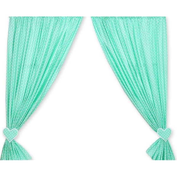 Set Di 2 Tende Da Bagno - Tavolini Per Bambini - Lavabili - Cuori Pendenti, Menta Dips-image