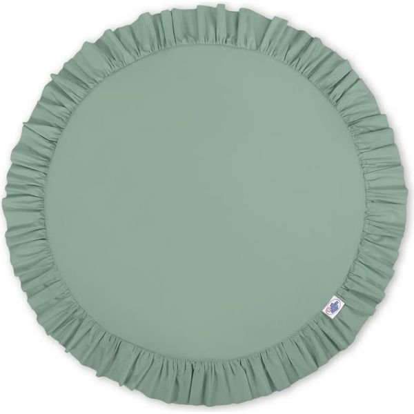 Play Dress Floor - Tappeto Gioco - Extra Confortevole, Lavabile, In Morbido Cotone, Verde Pastello, Ø100 Cm-image