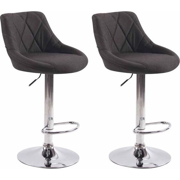 Set Di 2 Sgabelli Da Bar Moderni - Sgabelli Di Design - Eleganti Sgabelli Regolabili In Altezza | Colore: Grigio Scuro-image