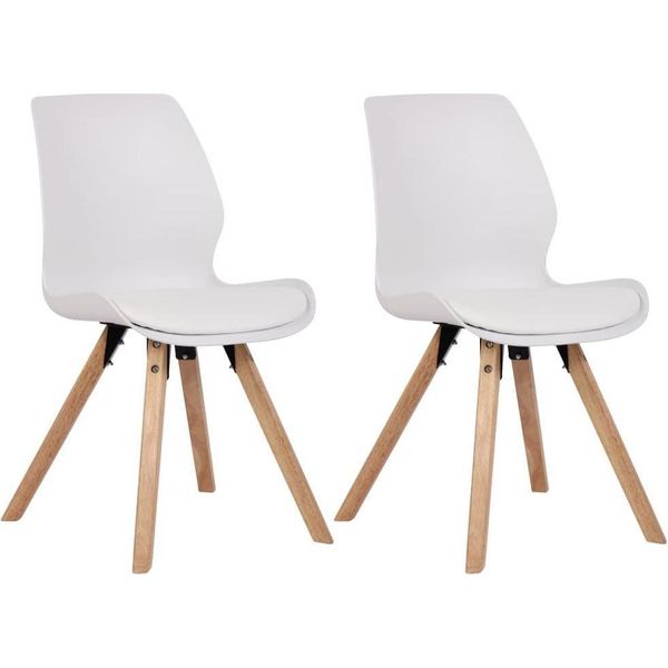 Set Di Sedie A Secchiello - Sedie Per Visitatori - Posizione Di Seduta Confortevole, Polipropilene E Pelle Finta | Colore: Bianco | Materiale: Plastica-image