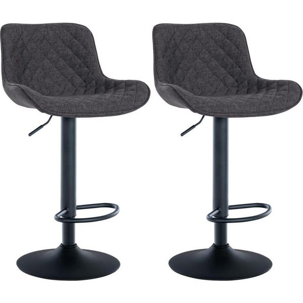 Set Di 2 Sgabelli Da Bar - Sgabelli Alti - Girevoli A 360°, Ottimo Comfort Ed Eleganza | Colore: Nero | Materiale: Polvere-image