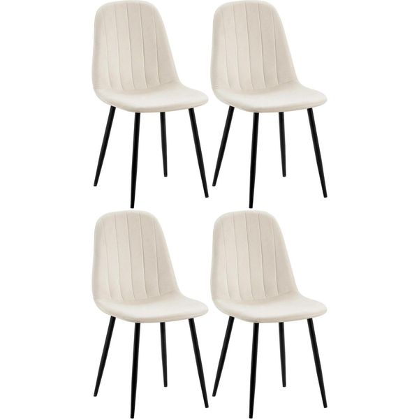 Set Di 4 Sedie Da Pranzo - Sedie Da Cucina - Elevato Comfort Di Seduta, Rivestimento In Velluto-image