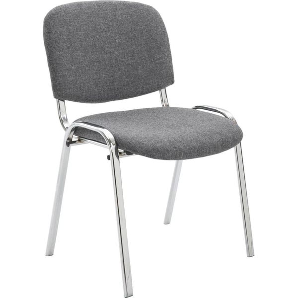 Sedia Per Visitatori Impilabile - Sedia Per Riunioni - Sedile Trapuntato Per Il Massimo Comfort | Colore: Grigio-image