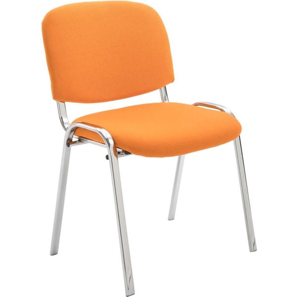 Sedia Per Visitatori Impilabile - Sedia Per Riunioni - Sedile Trapuntato Per Il Massimo Comfort | Colore: Arancione-image