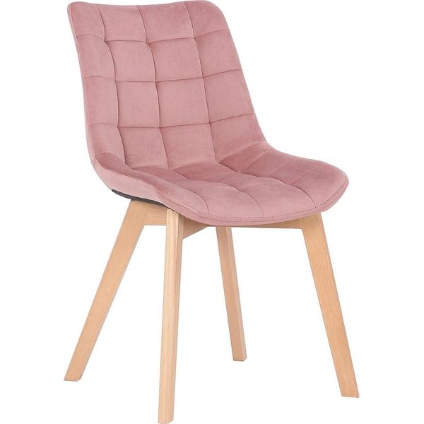 Sedia Da Pranzo In Velluto - Sedia In Velluto - Cura Della Seduta - Amichevole E Confortevole. Colore: Rosa-image