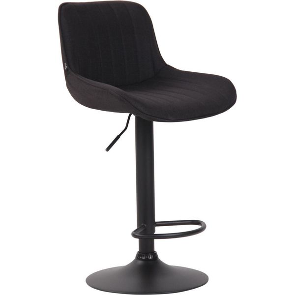 Elegante Sgabello Da Bar - Sgabello Alto - Altezza Regolabile, Tessuto Di Facile Manutenzione | Colore: Nero | Colore Base: Nero-image