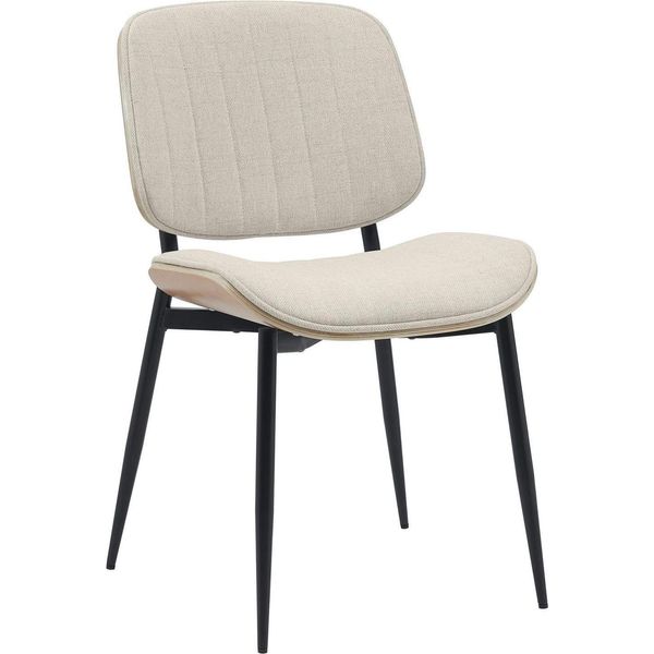 Elegante Sedia Da Pranzo - Sedia Da Cucina - Seduta Confortevole E Durevole. Colore: Naturale/Crema | Materiale: Polvere-image
