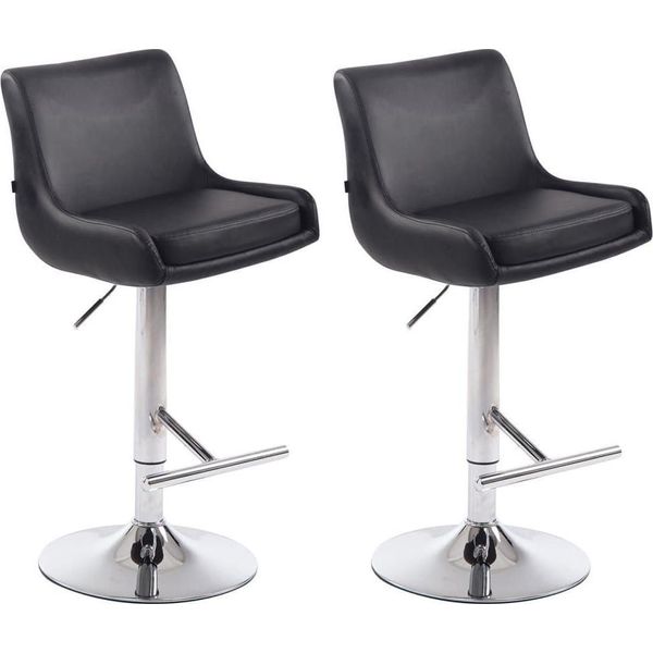 Set Di 2 Sgabelli Da Bar Moderni - Sgabelli In Pelle Finta - Alto Comfort E Regolabili-image
