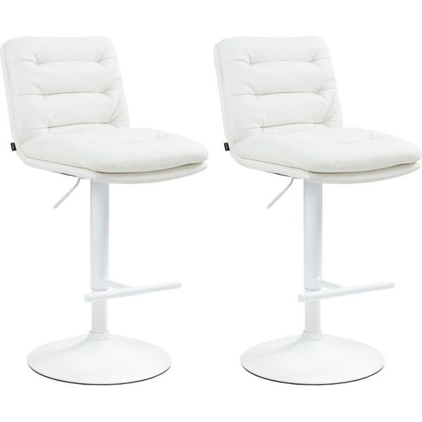 Set Di 2 Sgabelli Da Bar Moderni - Sgabelli In Pelle Finta - Massimo Comfort Di Seduta-image