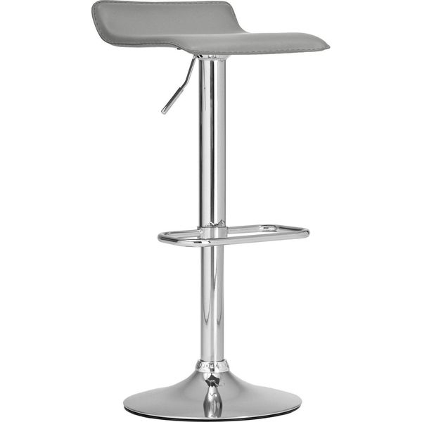 Sgabello Da Bar Regolabile Con Rivestimento In Pelle Finta - Sgabello Da Cucina Moderno - Girevole A 360° | Colore: Grigio-image