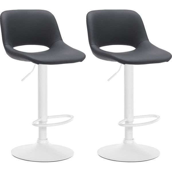 Set Di 2 Sgabelli Da Bar In Ecopelle - Regolabili In Altezza - Seduta E Schienale Confortevoli-image