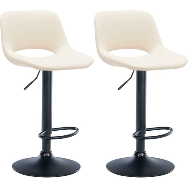 Set Di 2 Sgabelli Da Bar Moderni - Sgabelli In Pelle Finta - Regolabili In Altezza E Girevoli A 360°-image