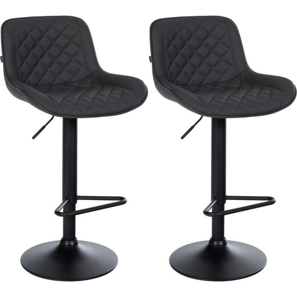 Set Di 2 Sgabelli Da Bar - Sgabello Alto - Design Regolabile In Altezza E Girevole-image